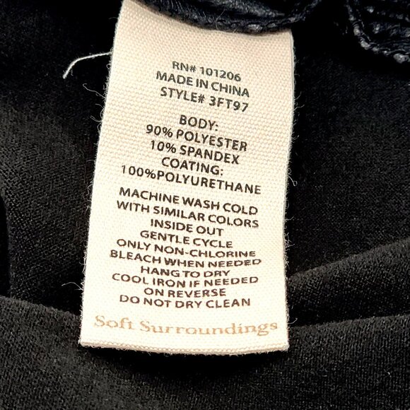 Soft Surroundings Black Faux Leather Pull-On Leggings High-Waisted  Size PM - Picture 6 of 12